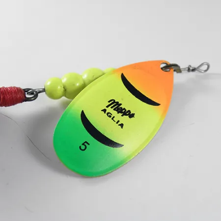 Mepps Aglia 5 dressed Třpytka, Fire Tiger, 14g, Opeřený háček, #1758