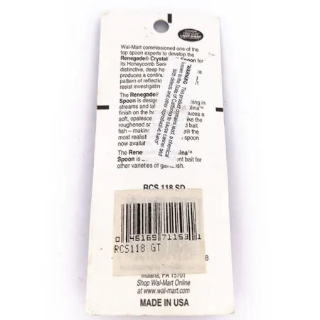 Renegade Crystalina Spoon Plandavka, Oranžová/Černá, 7g, Voština, #10039