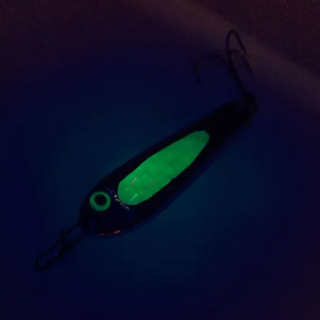 Bass Pro Shops Jigging Spoon, Nikl / Zelená, 25g, Tloukaný, #10113