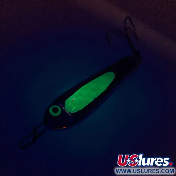 Bass Pro Shops Jigging Spoon, Nikl / Zelená, 25g, Tloukaný, #10113