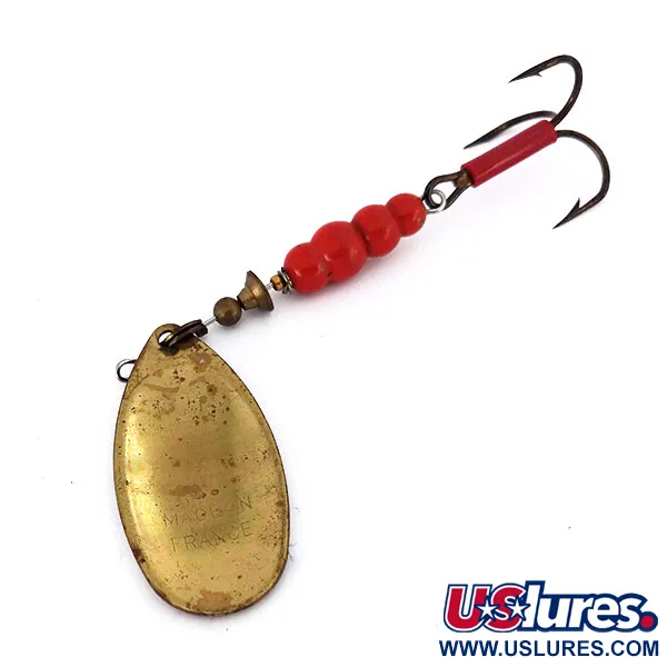 Mepps Aglia 5 Třpytka, Červená / Bílá / Mosaz, 14g, #10136