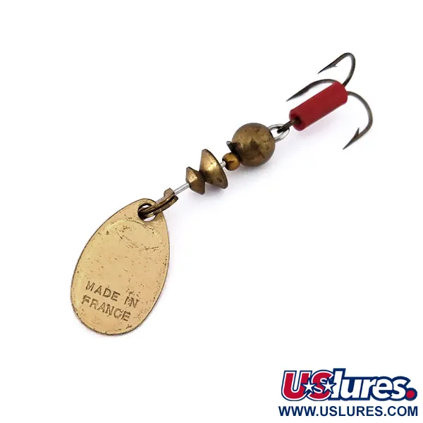 Mepps Aglia 0 Rotační třpytka, Mosaz, 2,5g, Červená bužírka, #10558