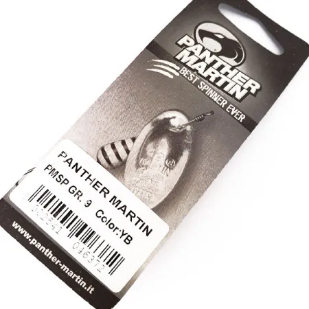 Panther Martin 9 Con Punti Třpytka, Černo / Žlutá, 9g, In-line, #10563