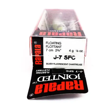 Rapala Jointed J7 Wobler, SFC Chartreuse, 4g, Plovoucí, #10598
