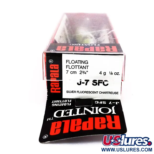 Rapala Jointed J7 Wobler, SFC Chartreuse, 4g, Plovoucí, #10598