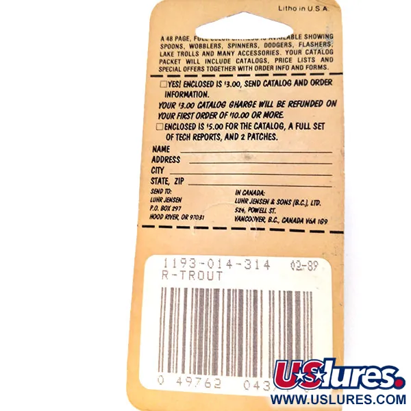 Luhr Jensen Hus-lure Plandavka, Pstruh duhový, 7g, Vintage, #10637