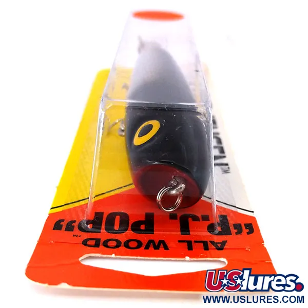 Luhr Jensen P.J.POP Popper, Stříbrná / Černá, 17g, Dřevo, #10658