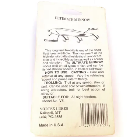 Vortex Lures Ultimate Minnow Wobler, Fire Tiger, 12cm, Zátěž, #10666