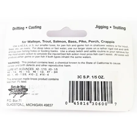 Bay de Noc Swedish pimple 3 Plandavka, Měď, 5.7g, Plíšek, #11112