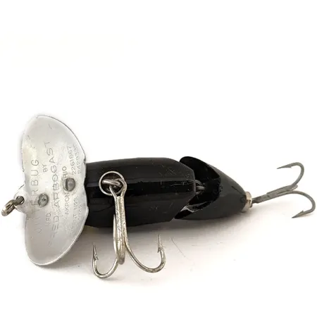 Fred Arbogast Jitterbug Dělený Vobler, Černá, 10g, Kovová Lopatka #11136