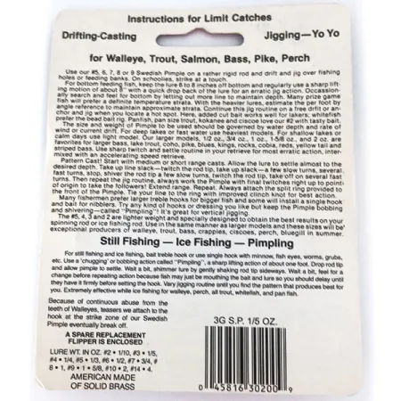 Bay de Noc Swedish Pimple 3G Plandavka, Měď, 6g, Vertikální, #11144