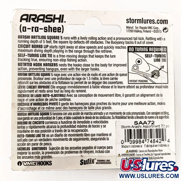 Storm Arashi Rattling Square 5 Wobler, Bluegill, 18g, GFK lopatka, #11332