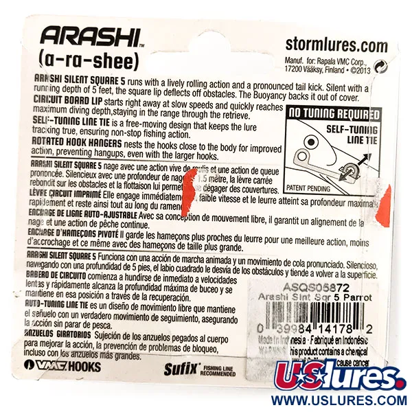 Storm Arashi Silent Square 5 Crankbait, Blue Chart Shad, 18g, #11706