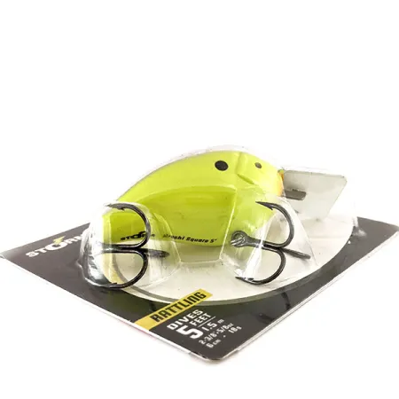 Storm Arashi Rattling Square 5 Wobler, Black Chartreuse Shad, 18g, #11335