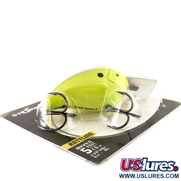 Storm Arashi Rattling Square 5 Wobler, Black Chartreuse Shad, 18g, #11335