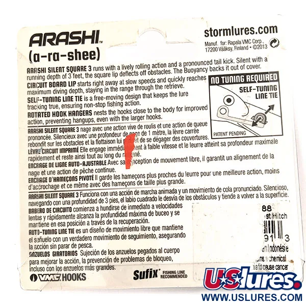 Storm Arashi Silent Square 3 Wobler, Ghost Hitch, 14g, #11676