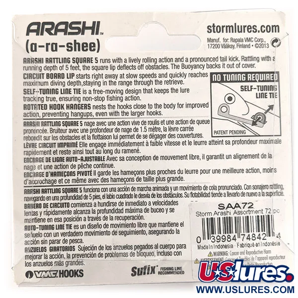 Storm Arashi Rattling Square 5 Wobler, Rusty Craw, 18g, #11709