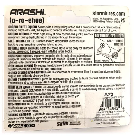 Storm Arashi Silent Square 5 Crankbait, Modrá/Stříbrná, 18g, Silent, #11951