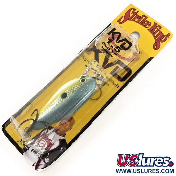 Strike King KVD 1.5 Hard Knock Crankbait, Chart Sexy Shad, 9.5g, #12001