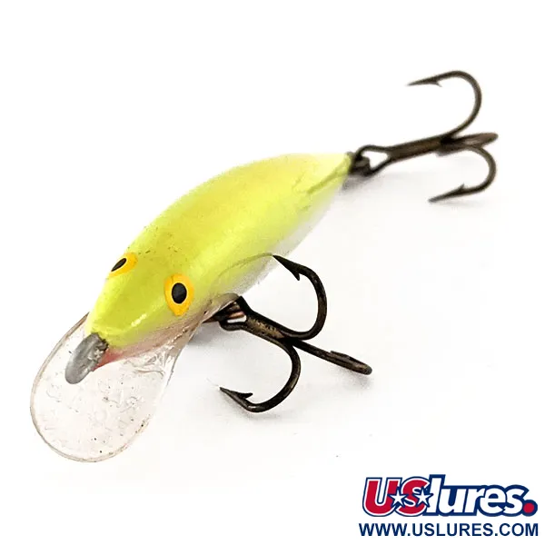 Rapala Original Floater F6 Wobler, Chartreuse, 3g, Balsa, #12280