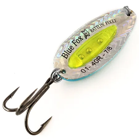 Blue Fox Rattlin Pixee Plandavka, Rainbow Herring / Yellow, 24g, #12336