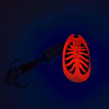 Blue Fox Super Vibrax 5 UV Třpytka, Červená / Mosaz, 13g, UV, #12490