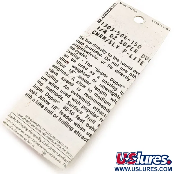 Luhr Jensen Super-Duper 506 Plandavka, Nikl/Červená, 7g, Vintage, #12846