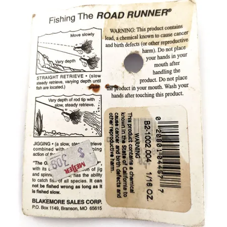 Blakemore Baits Road Runner Marabou Jig, Černá, 3.5g, Underspin, #12896