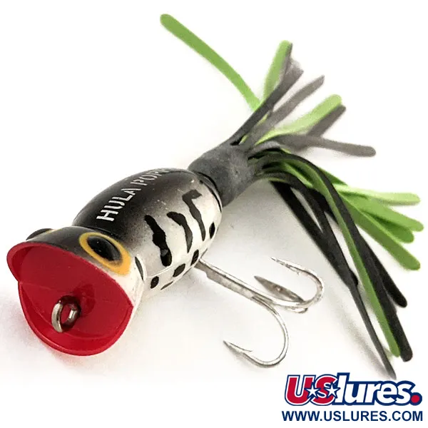 Fred Arbogast Hula Popper Popper, White Tiger, 3g, Hula sukénka, #12928