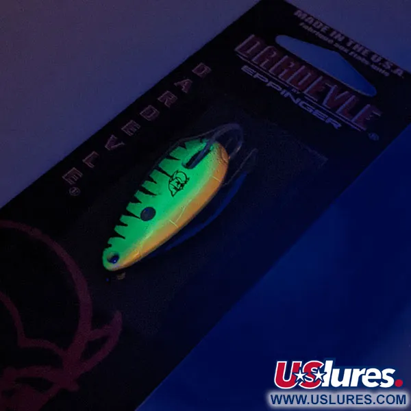 Eppinger Weedless Dardevle Midget UV, Fire Tiger/Mosaz, 6g, #13052