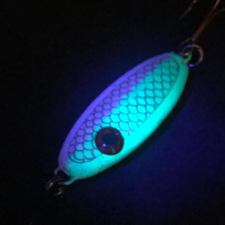 Bomber Slab Spoon UV, 42g, UV Lime Silver, vertikální plandavka #15471