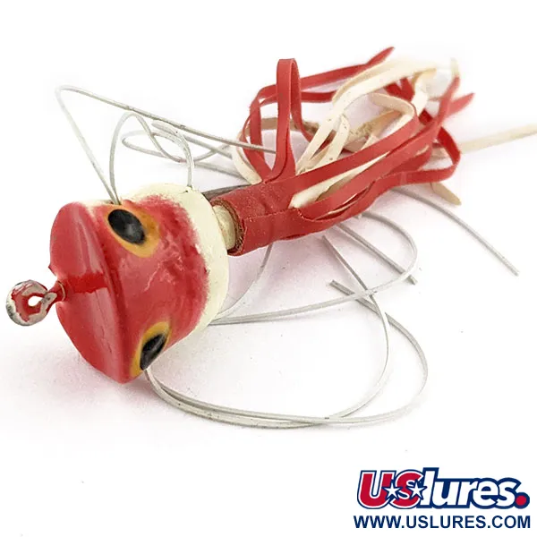 Fred Arbogast Hula Popper, červenobílá, 2,5 g, hladinová nástraha #18911