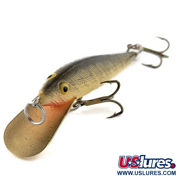 Bill Norman Shiner Minnow, 3g, grey/bone, Vintage wobbler #20926
