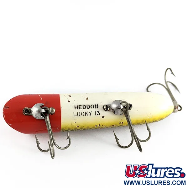 Heddon Lucky 13, 21g, Red Head Yellow Scale, hladinový wobler #21435