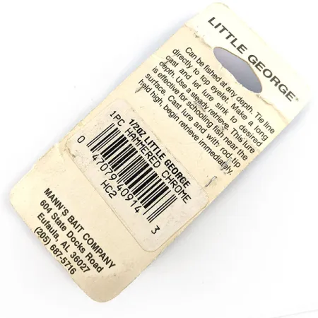 Mann's Little George, 14g, nickel/blue, tail spinner #21555