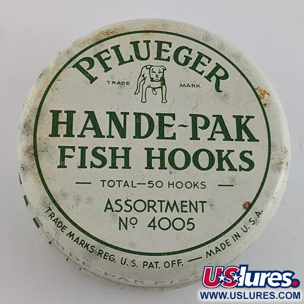 Pflueger Hande-Pak №4005, sada 50 ks, vintage rybářské háčky #22192