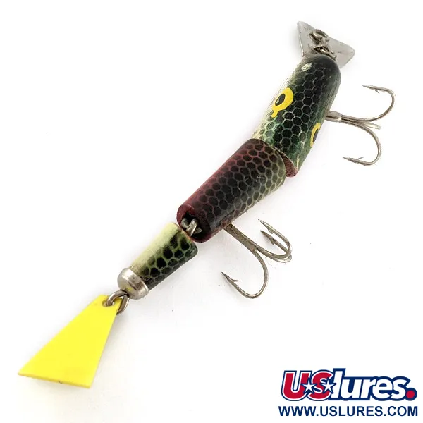 Bud Stewart Jointed Wood, 10g, 8cm, zelený šupinatý vzor, sběratelská nástraha #23311