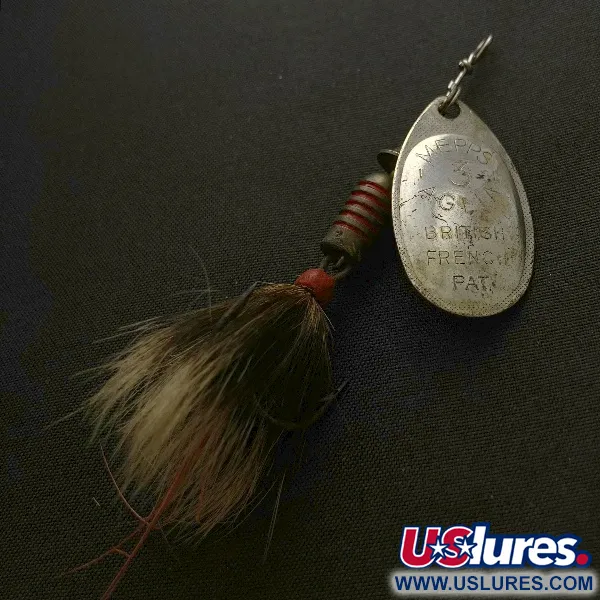 Mepps Aglia 3, stříbrná, 1/4 oz, veverčí ocas, rotační třpytka #23570