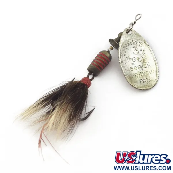 Mepps Aglia 3 s veverčím ocasem (60. léta)