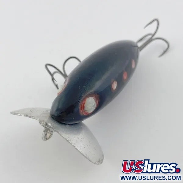 Fred Arbogast Jitterbug Early Bug Eye (1960s), 14g, černý, hladinový wobler #23870