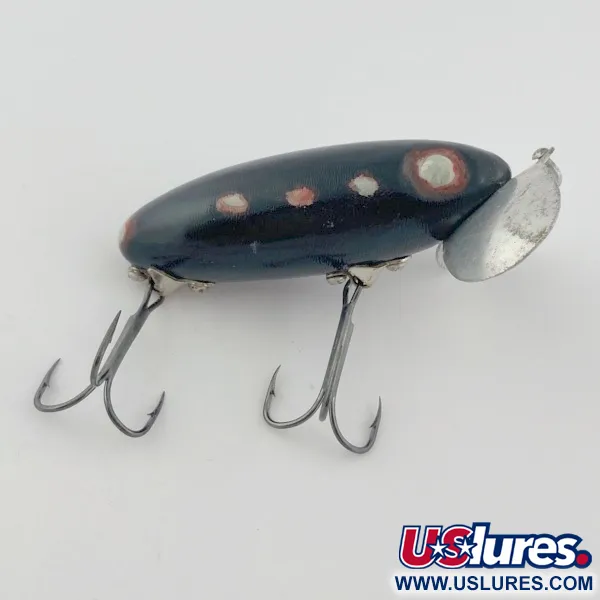 Fred Arbogast Jitterbug Early Bug Eye (1960s), 14g, černý, hladinový wobler #23870