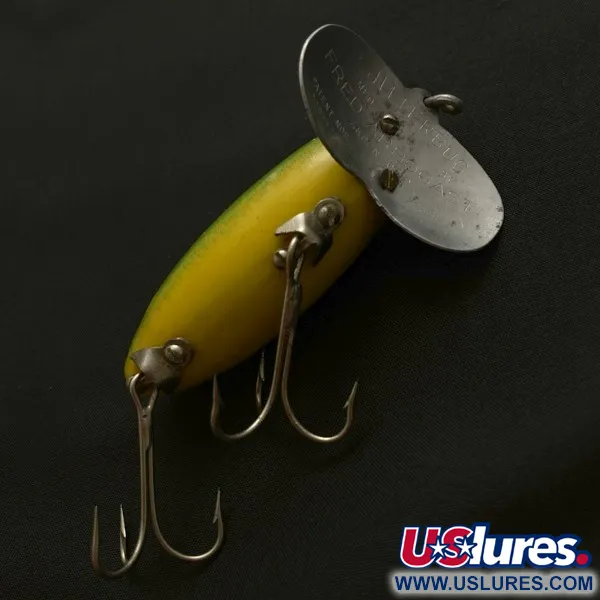 Fred Arbogast Jitterbug Early Bug Eye, 14 g, Green Tiger, hladinový crawler #23902