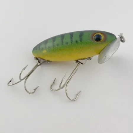 Fred Arbogast Jitterbug Early Bug Eye, 14 g, Green Tiger, hladinový crawler #23902