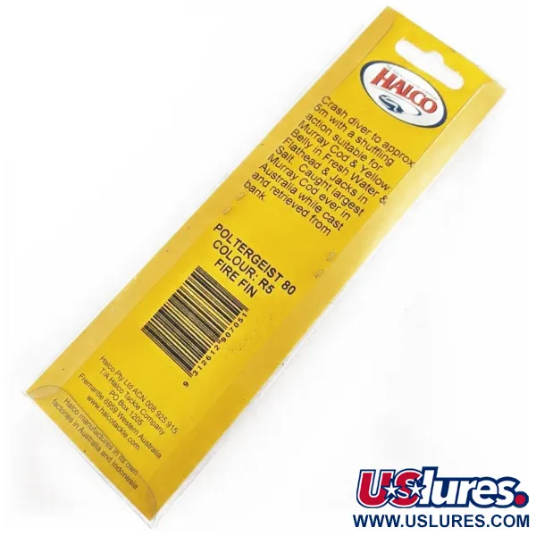 Halco Poltergeist 80, 17g Fire Fin, hlubokopotápivý wobler #24305