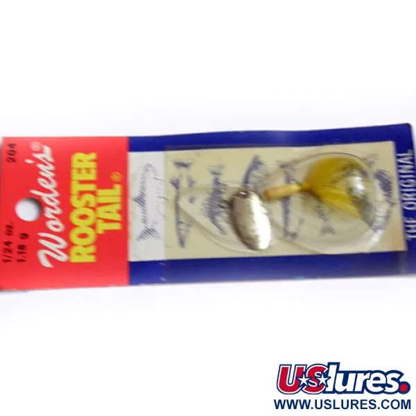 Worden’s Original Rooster Tail Třpytka, Žlutá, 1.18g, Peří, #0182