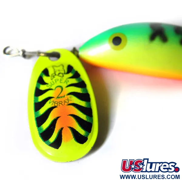 Blue Fox Super Vibrax 2 Minnow Třpytka, Zeleno/Žluto/Oranžová, 8g, #0227