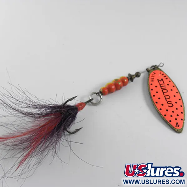 Mepps Aglia Long 4 Dressed Třpytka, Zlatá / Oranžová, 17g, #0667