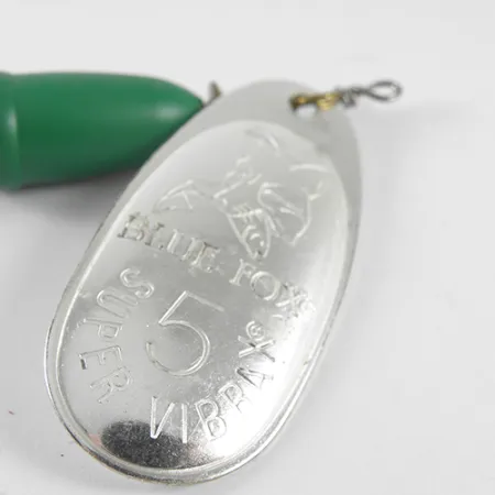 Blue Fox Super Vibrax 5 Třpytka, Nikl / Zelená, 13g, Vibrace, #1504