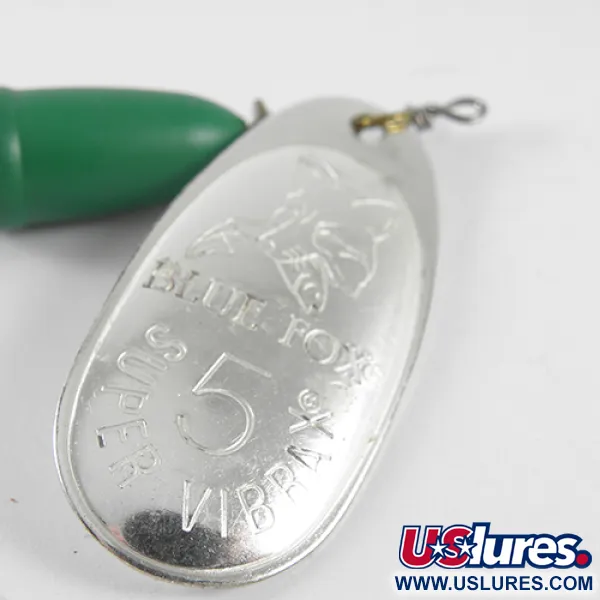 Blue Fox Super Vibrax 5 Třpytka, Nikl / Zelená, 13g, Vibrace, #1504