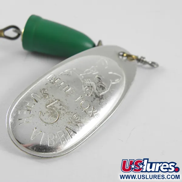 Blue Fox Super Vibrax 5 Rotačka, Nikl/Zelená, 13g, Mosazné kolečko, #1505